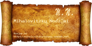 Mihalovitzky Noémi névjegykártya